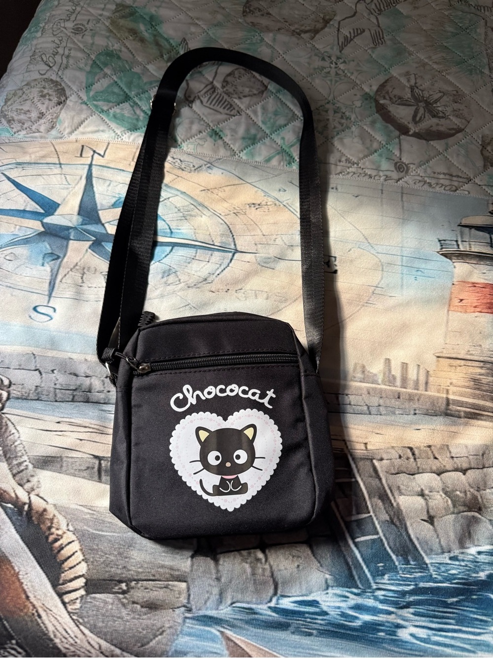 New Chococat Logo Black Crossbody Bag